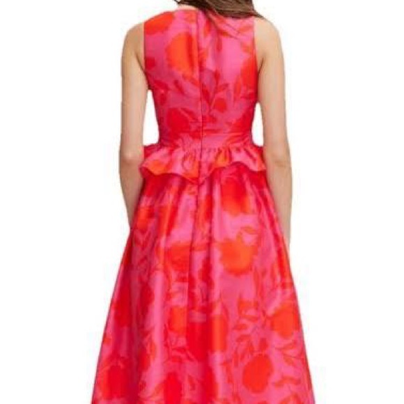 Kate Spade Vibrant Pink Floral Midi Dress - Picture 3 of 4